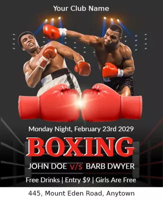 Dynamic Red Boxing Match Showdown Poster Template