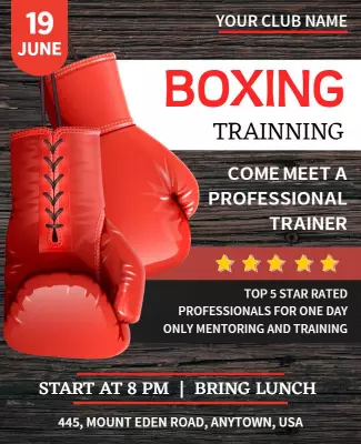 Dynamic Red Boxing Training Event Poster Template