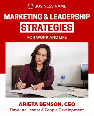 Dynamic Red Business Marketing Leadership Strategies Poster Template