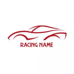 Dynamic Red Car Outline Capturing Speed in Racing Logo Template