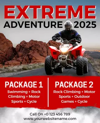 Dynamic Red Extreme Adventure Sports Event Poster Template
