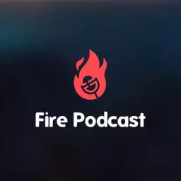 Dynamic Red Flame Design for Engaging Podcast Logo Template