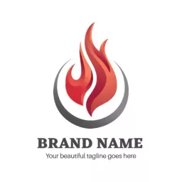 Dynamic Red Flames Symbolizing Energy and Cooking Industry Logo Template