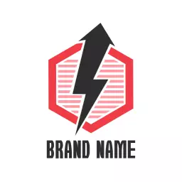 Dynamic Red Hexagonal Design Representing Energy Sector Logo Template