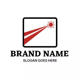 Dynamic Red Laser Beam Emitting Warm Light Logo Template