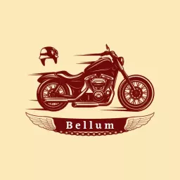 Dynamic Red Motorcycle Design with Stylish Helmet Logo Template