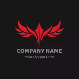 Dynamic Red Phoenix Design Symbolizing Company Identity Logo Template