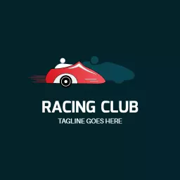 Dynamic Red Racing Car Illustrating Exciting Sports Logo Template