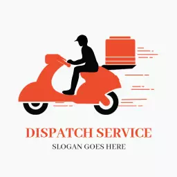 Dynamic Red Scooter Illustrating Efficient Dispatch Service Logo Template