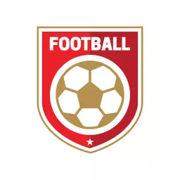 Dynamic Red Shield Design Featuring Football Sports Badge Template