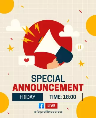 Dynamic Red Social Media Announcement Event Poster Template