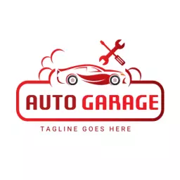 Dynamic Red Sports Car Design for Auto Garage Logo Template