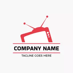 Dynamic Red Television Design Showcasing IPTV Services Logo Template