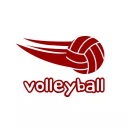 Dynamic Red Volleyball with Motion Lines Representing Sport Logo Template