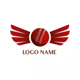 Dynamic Red Wings Design Representing Cricket Team Logo Template