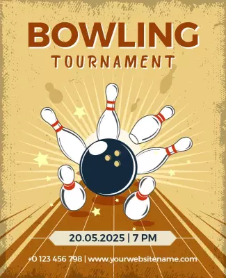Dynamic Retro Bowling Tournament Event Poster Template