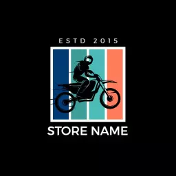 Dynamic Rider in Motion Highlighting Motorcycle Enthusiasm Logo Template
