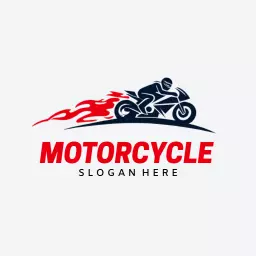 Dynamic Rider in Motion Illustrates Exciting Motorcycle Logo Template