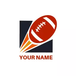Dynamic Rugby Ball in Motion Representing Sports Energy Logo Template