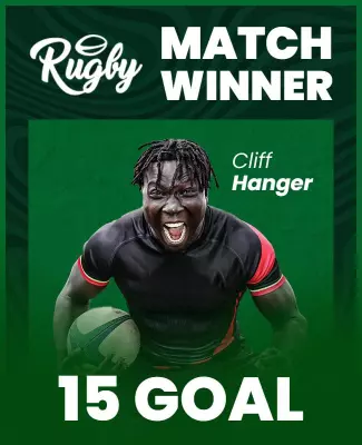 Dynamic Rugby Match Winner Celebration Poster Template