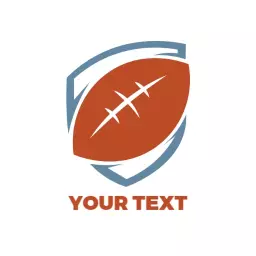 Dynamic Rugby Shield Design Featuring Bold Orange Sports Logo Template