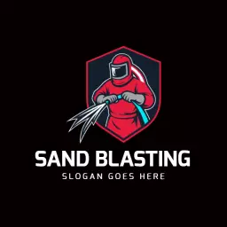 Dynamic Sand Blasting Process Illustrated in Bold Logo Template