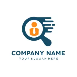 Dynamic Search Icon Highlighting Job Recruitment Logo Template