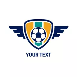 Dynamic Shield Design Featuring Football Elements Logo Template