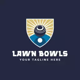 Dynamic Shield Design Featuring Lawn Bowls and Sun Rays Logo Template