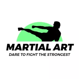 Dynamic Silhouette of Martial Art Fighter in Action Logo Template