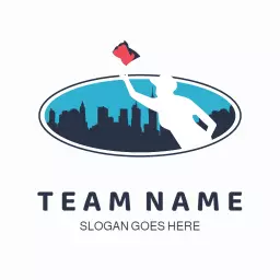 Dynamic Silhouette of Player Competing in Cornhole Logo Template