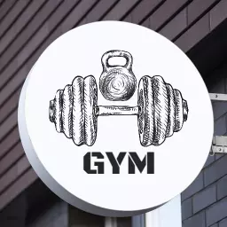 Dynamic Sketch of Gym Equipment for Fitness Enthusiasts Logo Template