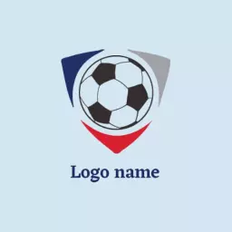Dynamic Soccer Ball Design with Shield Elements Football Logo Template