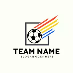 Dynamic Soccer Ball Design with Vibrant Speed Lines Logo Template