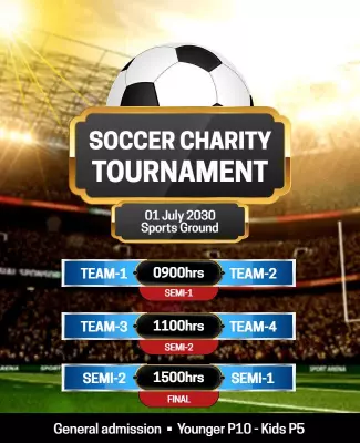 Dynamic Soccer Charity Tournament Match Schedule Poster Template