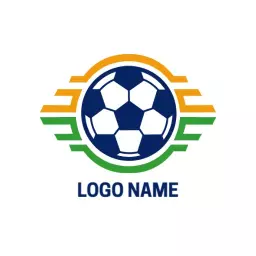 Dynamic Soccer Design Featuring Vibrant Colors and a Ball Logo Template
