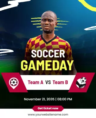 Dynamic Soccer Match Game Day Event Poster Template