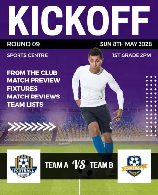 Dynamic Soccer Match Preview Event Poster Template