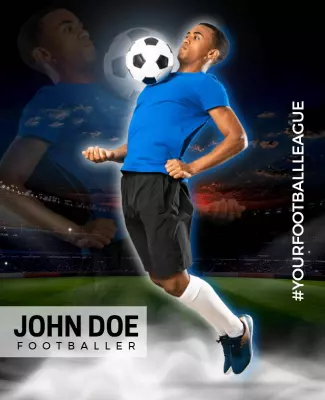 Dynamic Soccer Player Action Photography Poster Template