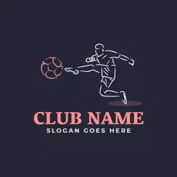Dynamic Soccer Player Kicking a Ball in Action Logo Template