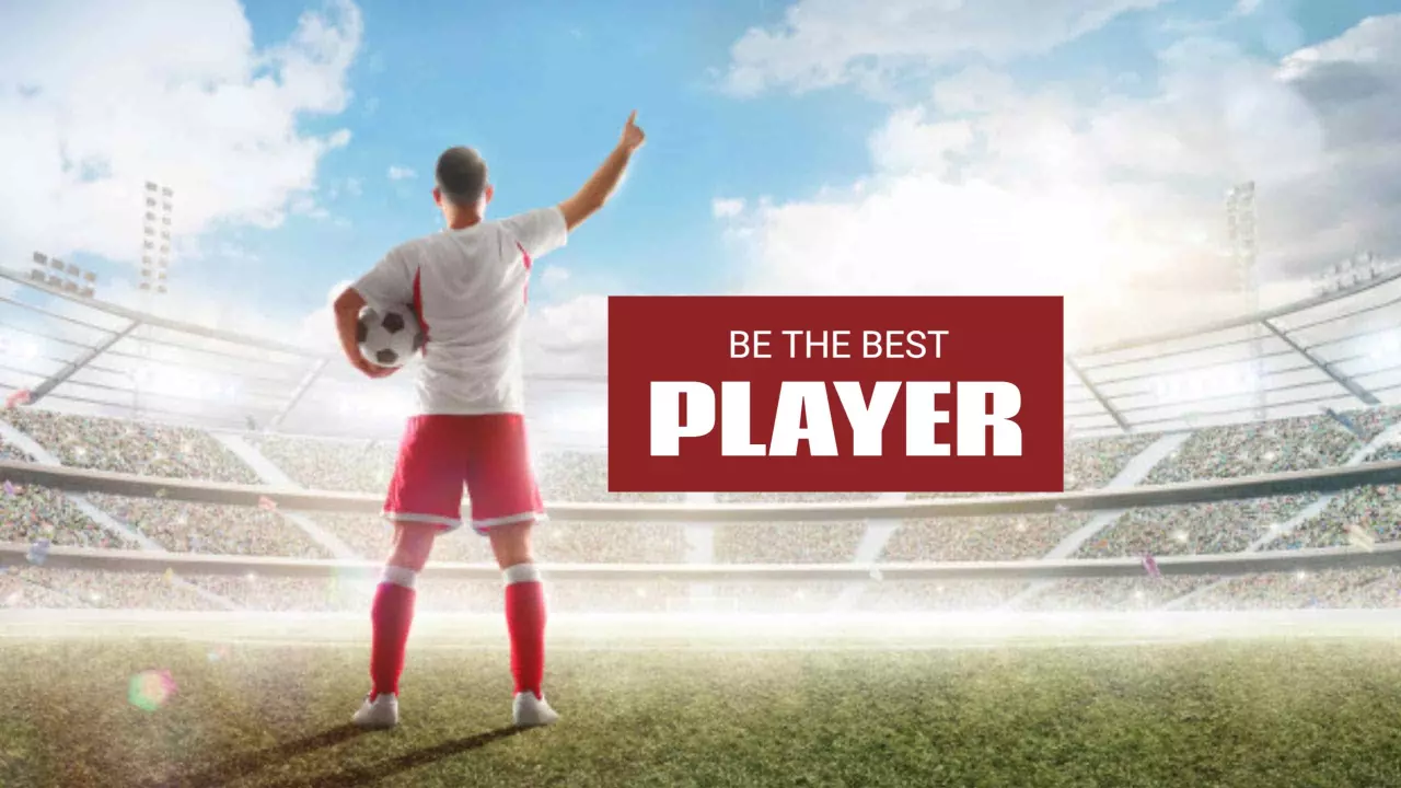 Dynamic Soccer Player with Goals in Background YouTube Banner Template