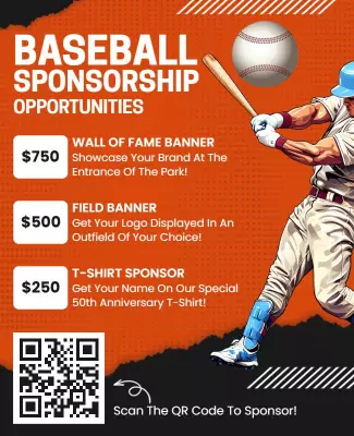 Dynamic Sports Baseball Sponsorship Opportunities Poster Template