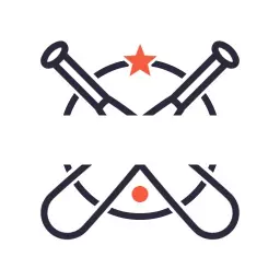 Dynamic Sports Design Featuring Bats Within Blank Circle Logo Template