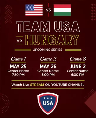 Dynamic Sports Matchup Team USA vs Hungary Poster Template