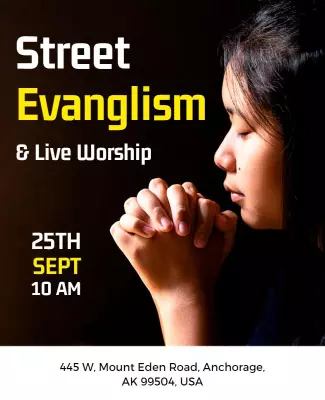 Dynamic Street Evangelism and Live Worship Event Poster Template