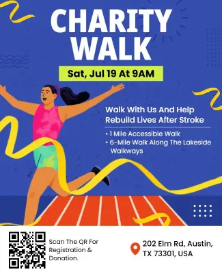 Dynamic Stroke Recovery Charity Walk Event Flyer Template