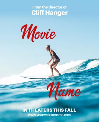 Dynamic Surfing Adventure Film Release Poster Template