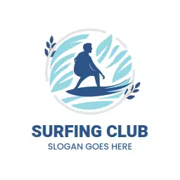 Dynamic Surfing Scene with Ocean Vibes and Club Logo Template