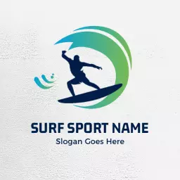 Dynamic Surfing Scene with Waves and Active Lifestyle Logo Template