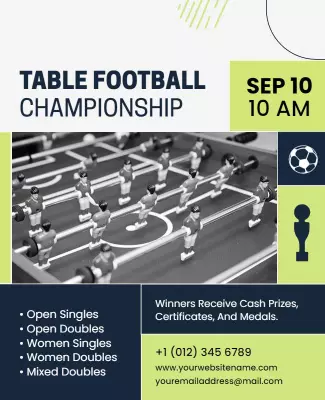 Dynamic Table Football Championship Event Poster Template